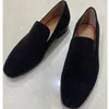 Dress Shoes Gold Rhinestone Men Pointed Toe Blue Silver Leather Slip On Flat For Male Party