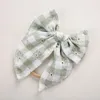 Hair Accessories 15Pcs/Lot Handmade Embroidery Fable Bows Baby Nylon Headbands Plaid Bow Clips For Infant Girls Toddlers Accessory