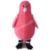 Venda quente rosa pássaro mascote trajes personagem dos desenhos animados terno terno carnaval adultos tamanho halloween festa de natal carnaval vestido ternos