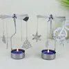 Ljusstakarhållare julbord te ljus gulddekor bröllop dekorativt parti roterande tealight metal roterande bricka karusell