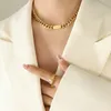 mode-sieraden kettingen Nieuw Aanbod Roestvrij Stalen Ketting Hip Hop Miami Gecodeerd Plat Enkelzijdig Gesp Cubaanse Armband Zilver Kruisbeeld Kruis