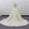 Wedding Dress Princess Lace Appliques O Neck Bridal Gowns Custom Made Floor Length Sleeveless Backless Vestido De Novia