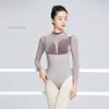 Stage Wear Ballet Leotard Woman Costume Outfit For Girls Gymnastics Figure Skating Dress Long Sleeve Velvet Dance Leotards