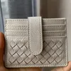 Brieftaschen 2023 Mode gewebtes Leder Kartenhalter Luxusgürtel schützen für Lady Slim Money Clip