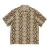 Men's Casual Shirts 2023 Summer Snake Pattern WACKO MARIA Shirt Men Women Hawaiian Top Short Sleeve Print Tees