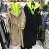 Kvinnors trenchrockar Spring Hooded Coat Korean Khaki Long Women Trenchcoat Overcoat Fall Clothes Femme Windbreaker Gaardina Mujer