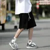 Men's Shorts Ice Silk For Summer High Street CEC Fashion Brand Trendy Loose Fit Solid Color Casual Outwear Wide Leg