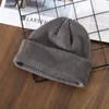 Berets Autumn And Winter Pure Color Light Plate Rolled Edge Knitted Hat Outdoor General Leisure Warm Wool Wholesale