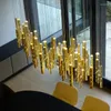 ペンダントランプロングチューブLEDコラムベッドサイドハンギングランプブラック/ゴールド/シルバーモダンなシンプルな装飾ペンダントライトキッチンアイランド