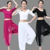 Stage desgaste adultos Mulheres dança calças para ioga harém harém chinês Folk Chiffon Ballroom Practice