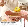 Bowls 2 Pcs Asian Ramen Soup Scoop Chinese Spoons Dessert Japanese Spoon Ladle Style Plum Blossom