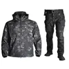 Utomhusjackor Taktiska Sharkskin SoftShell Tad Jacket Pants Men Camouflage Hunting Clothes Militär Uniform Vandring Vattentät huva kostymer