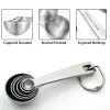 6 Pcs/Set Stainless Steel Measuring Spoons Tools Kitchen Cooking Measure Spoon Set Hangable 1.25ml 15ml Baking Tool Tablespoon TH1189