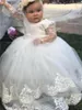 Girl Dresses Baby Christening Dress Baptism Lace Extra Long 1st Year Birthday Party Wedding Infant Clothing Princess Wear