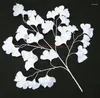 Fiori decorativi 1pc Foglia artificiale Ginkgo Biloba Rami di albero in plastica Foglie fatte a mano all'aperto per la festa di nozze fai da te Home Office Decor