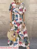 الفساتين غير الرسمية Zanzea Bohemian Holiday Sundress Summer Women Vintage Ploral Printed Sleeve Beach Dress Vestido Robe Femme 230404