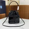 PRA BAC Designer Duet الفاخرة rennylon Black Glace Leather Leather Small Buchet Crossbody Bag 1BH038 BAG BAG 7A جودة عالية الجودة