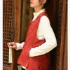 Gilets pour femmes Johnature original style chinois vintage gilet à poitrine unique 2023 automne et hiver femme mode couleur unie col en U