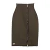 Saias le palais vintage 2023 outono moda moda de safári original mulher magro slim colecionar cintura sexy slite skirtskirts