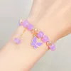 Cristais de borboleta de desenho animado Cristais de pulseira feminina corretura para meninas Amigas Daisy Bracelets estéticos jóias de charme estético