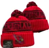 Gorros de punto con puños para hombre, gorros con pompón de Arizona, gorros con pompones ARI, gorro de punto deportivo, gorros de béisbol cálidos de lana a rayas, gorro para mujer A6