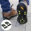 Crampões 1 par 10 pregos Antiskid Ice Gripper Shobing Shoe Spikes Grips Cleats Winter Anti Slip Shoes Tampa 230404