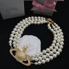 Designer Pendant Neckor Letter Vivian Chokers Luxury Women Fashion Jewelry Metal Pearl Necklace Cjeweler Westwood 564FDFD