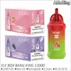 Bang King Puff 12000 12K Puffs E-Zigaretten-Kit Elf Box Einweg-Vape-Stift, Netzspule, wiederaufladbar, 600-mAh-Batterie, Vapers 0%, 2%, 3%, 5%, 10 Farben, Verdampfer, 23 ml Fassungsvermögen