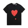 Designer Women Tops Play CDG Cotton Breathable Couple t shirt Commes Des Embroidery Printing Heart Men's T-shirts Quick Dry Lovers Cool Shirts Grey Color Oversize