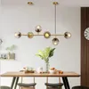 Plafondlampen Noordelijke extreem eenvoudige lange modellamp licht luxe moderne huishoudelijke persoonlijkheid bar glazen bal kroonluchter
