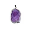 Pendant Necklaces Irregular Shaped Natural Semi Precious Stones Purple Striped Agate Pendants Jewelry Making DIY Earrings Accessories