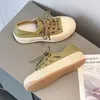 Sandalias, zapatos de verano para mujer, 2023, Retro, a la moda, cómodas zapatillas de deporte de cuero para mujer, sandalias de plataforma poco profundas con cordones