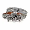 2024 مصمم أحزمة BB Belt Simon for Owen Men Women Fashion Shiny Skull Kor Diamond Belt Gold Big Rhinestons Multicolour