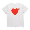 T-shirts pour hommes de créateurs Play CDG Coton Couple respirant T-shirt Commes Des Broderie Coeur Court Seelve Bas Demi-cœur Femmes T-shirts Lettre Impression Vêtements D'été