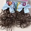 Accessori per capelli Principessa Pografia Puntelli Copricapo sintetico per bambini Parrucca con fiocco per ragazza Lunga riccia per bambini Forcina Bowknot Fermacapelli