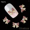 Decoraciones de arte de uñas 10 piezas de moda multicolor 3D Rhinestone AlloyBowknot DIY pegatinas joyería pedicura manicura decoración de diamantes de imitación