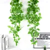 Decorative Flowers Home Decor Artificial Wall Hanging Plants Plastic Rattan Leaves Fake Ivy Leaf Green Plant For Outdoor Garden Decoration