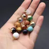 Pendentif Colliers 5pcs Crystal Agate Pierre semi-précieuse naturelle Boule de couleur aléatoire DIY Faire des boucles d'oreilles Bijoux Accessoires Cadeau