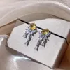 Boucles d'oreilles pendantes en argent Sterling S925, bijoux en émeraude Pure, Orecchini Aros Mujer Oreja 925, bijoux en pierres précieuses