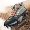 Crampons 1 paire 18 dents anti-dérapant glace neige chaussure botte Traction taquet pointes Crampon chaussures bottes couvre 230404