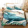 Bedding Sets Bed Linen Set King Size Dropship Duvet Cover Bedroom 3D Print Undersea World Home Textile Double Kid Quilt