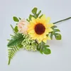 Dekorativa blommor Fake Sunflower Floriculture Package Artificial Flower Decoration For Living Room American Retro Table Furnishings