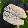 Niestandardowe zęby Grillz Real Si Diamonds Moissanite/CZ Słuchawka 925 Silver 14K 18K Hip Hop Bling Grills Dental Grille Zestaw Mężczyźni kobiety