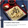 Dinnerware Sets Cold Noodle Plate Bamboo Mat Dish Rectangular Japanese Wooden Serving Platter Bandejas Para Comida Noodles Udon