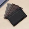 Titulaires de cartes Porte-monnaie pour hommes Portefeuille en cuir véritable Petit sac à main Modèle croisé Slim Mini Case Bank ID pour hommes