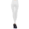 Tenues de yoga SEWS-Femmes Longueur de la cheville Collants sans pieds Collants sans couture Stretch Couleurs opaques Blanc