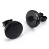 Liquid Soap Dispenser Jewelry Men's Earrings 10mm Circle Ear Studs 2pcs (1 Pair) Stainless Steel Black