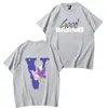 VLONE Men's T-Shirts Original design VLONE logo Summer Cartoon Collarless Short Sleeve Letter Loose Tops T-Shirts pink black VL115