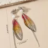 Backs Earrings Wing Earring Long Tassel Drop Unique Charm Dangle