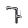 Bathroom Sink Faucets Matte Black/Chrome/Matte White/Gun Gray Vanity Faucet Deck Mount Pull Out Faucet.